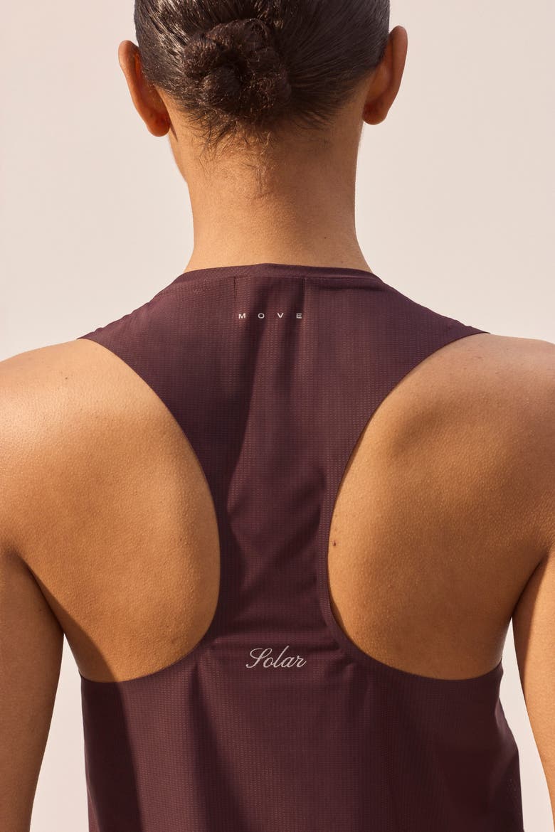 Running Vest Top With Coolmove, Alternate, color, Dark plum/sun