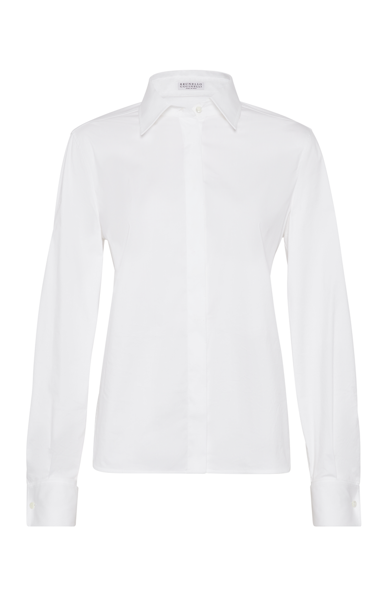 Brunello Cucinelli Stretch poplin shirt, Main, color, 