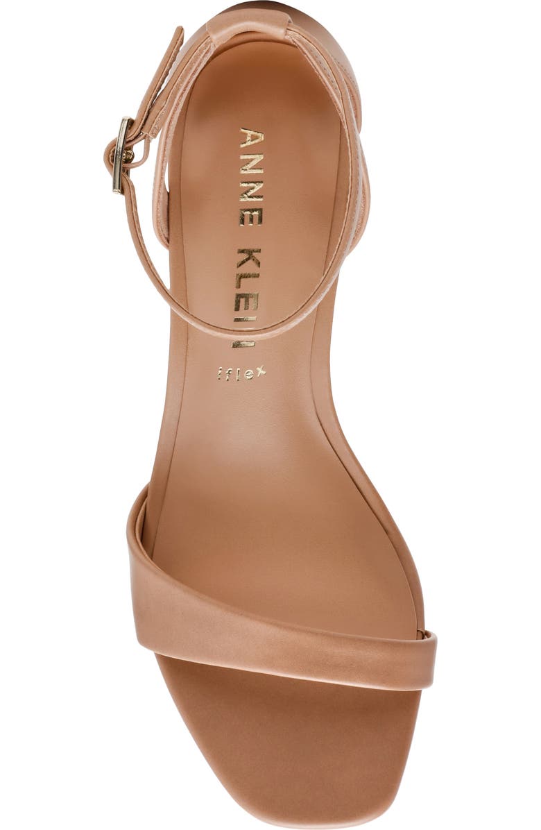 Anne Klein Mia Ankle Strap Sandal, Alternate, color, Natural Smooth