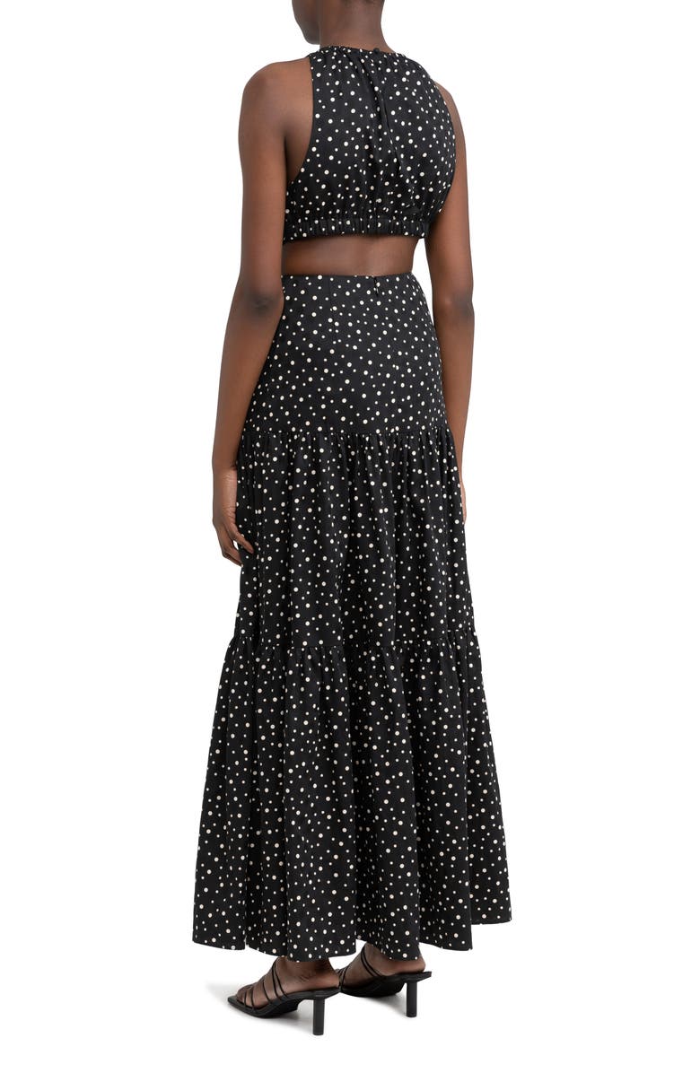 Significant Other Poppy Sleeveless Cutout Dress, Alternate, color, Black And Cream Polka