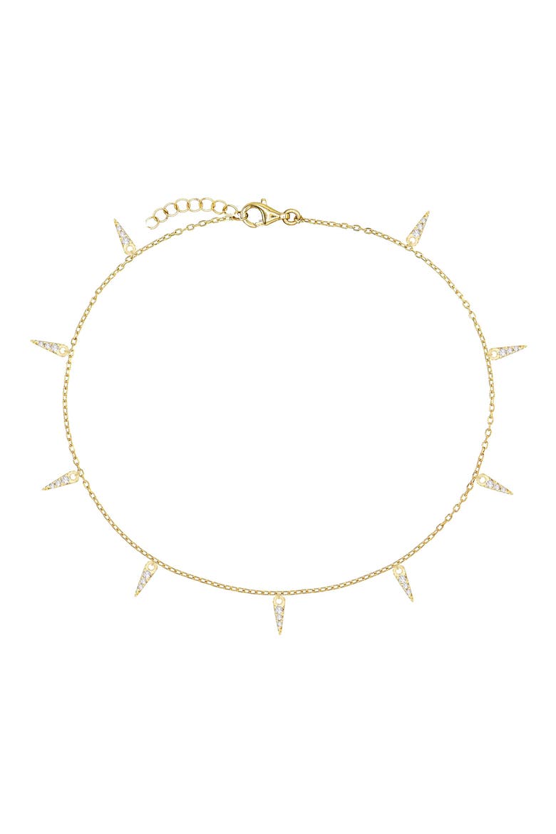 Pavé Spike Dangle Anklet, Main, color, GOLD