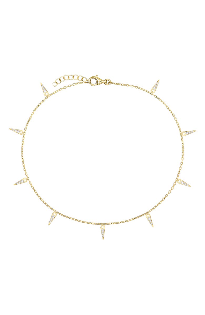 Adina's Jewels Pavé Spike Dangle Anklet, Main, color,