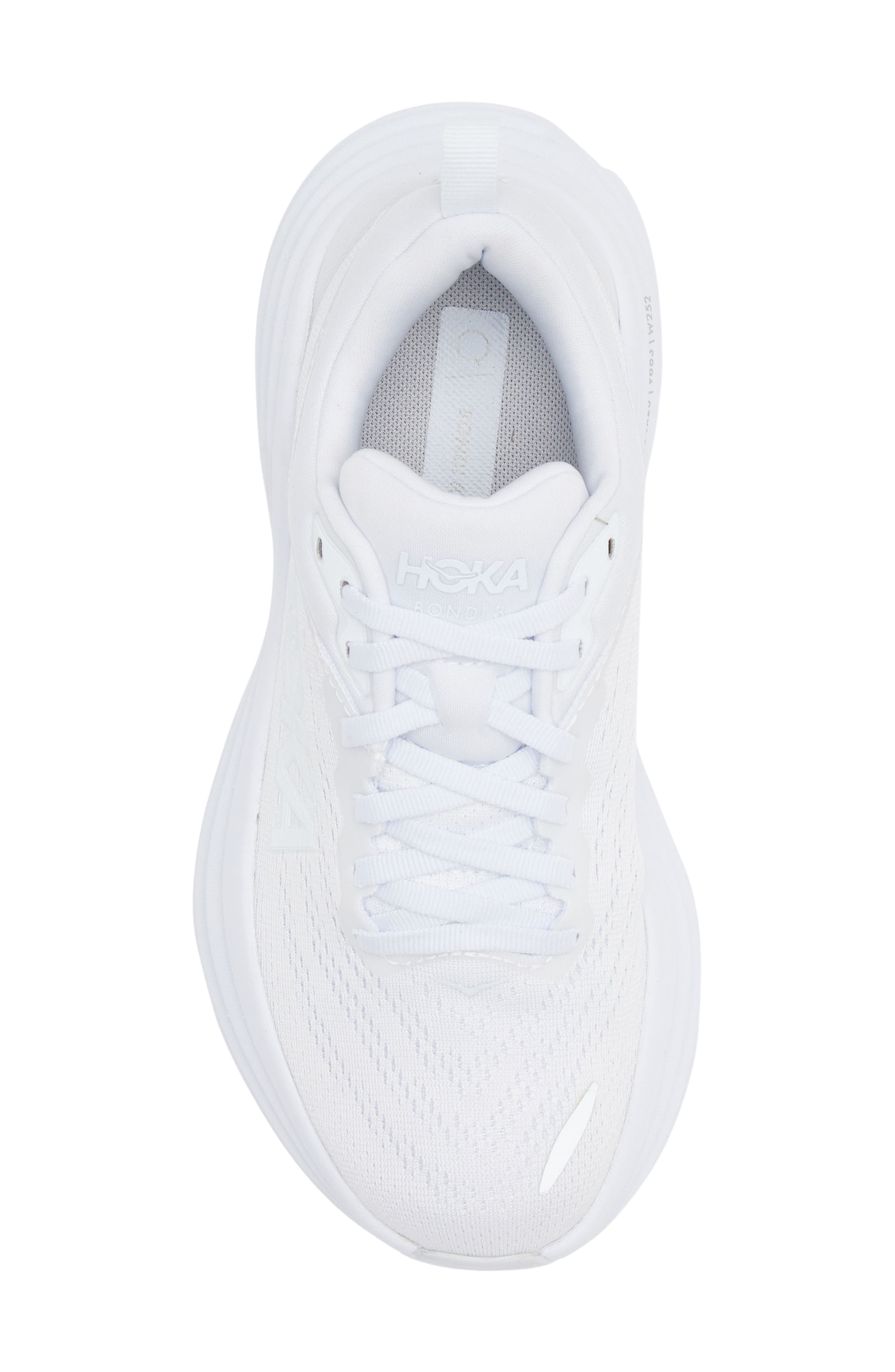 HOKA Bondi 8 Running Shoe, Alternate, color, White / White