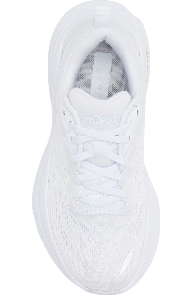 HOKA Bondi 8 Running Shoe, Alternate, color, White / White
