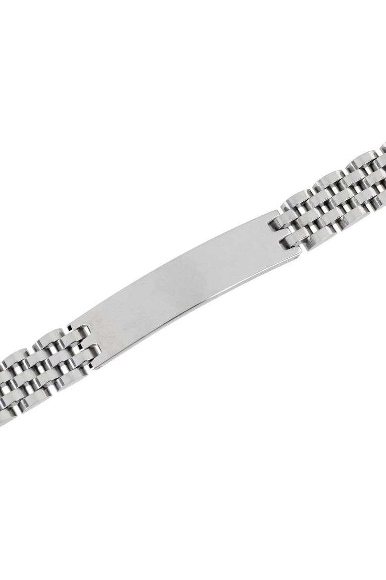 Signet Id Metal Link Bracelet, Alternate, color, Silver