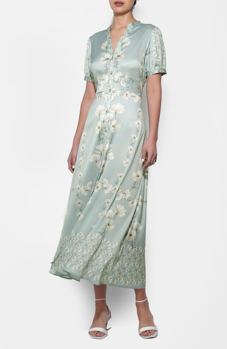Adelyn Rae Jailyn Floral Print Satin Maxi Dress, Alternate, color,