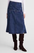 Madewell Denim Fit & Flare Midi Skirt