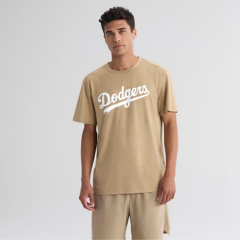Men's Fanatics Khaki Los Angeles Dodgers Clutch Winning Edge T-Shirt