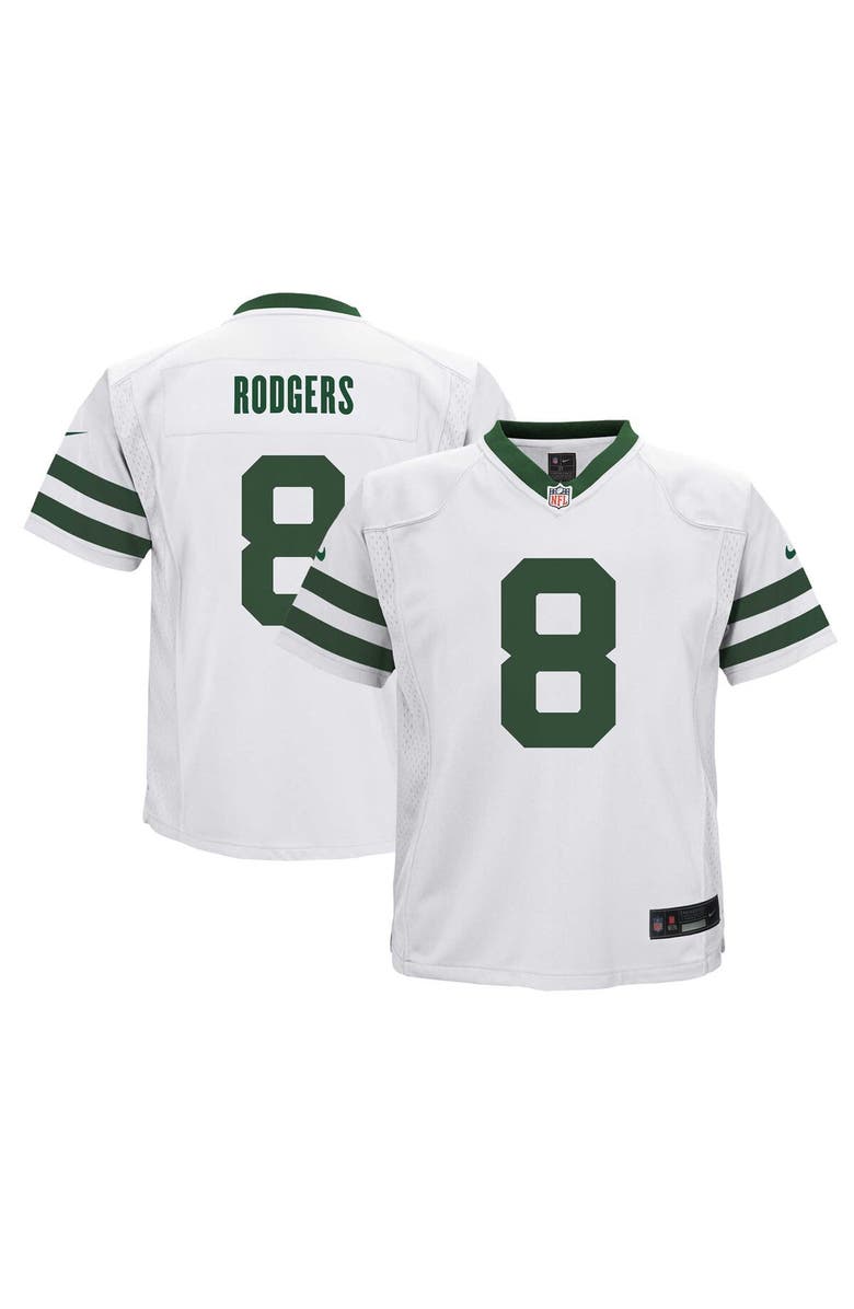 Nike Preschool Nike Aaron Rodgers Legacy White New York Jets Game Jersey, Alternate, color, 