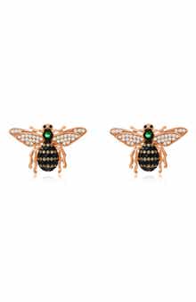 SUZY LEVIAN Pavé Cubic Zirconia Bumblebee Stud Earrings