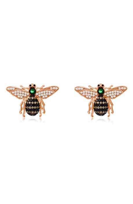SUZY LEVIAN Pavé Cubic Zirconia Bumblebee Stud Earrings