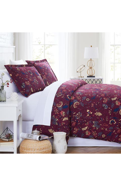 Blooming Blossoms Duvet Cover Set - Blue - Full/Queen
