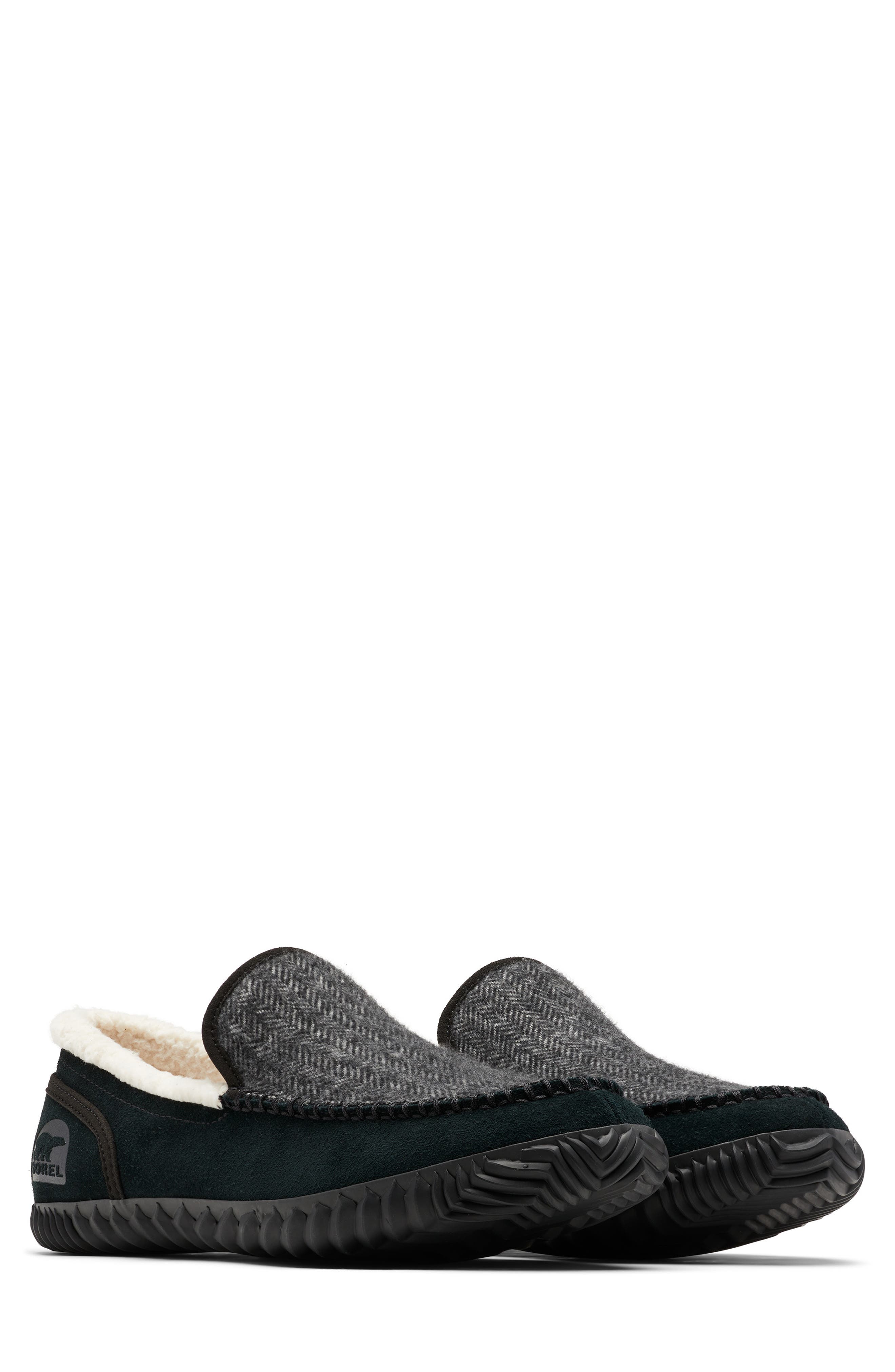 Dude MOC™ Faux Fur Lined Slipper, Main, color, GRILL/ BLACK