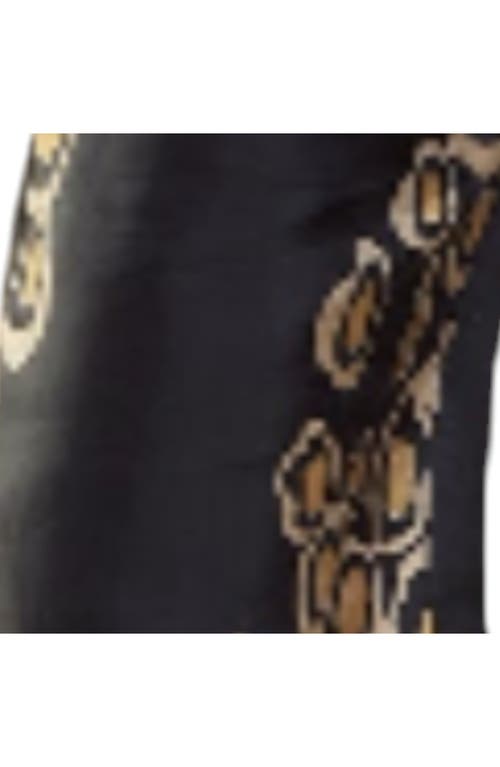 Cynthia Rowley Amalfi Gold Foil Shorts In Black