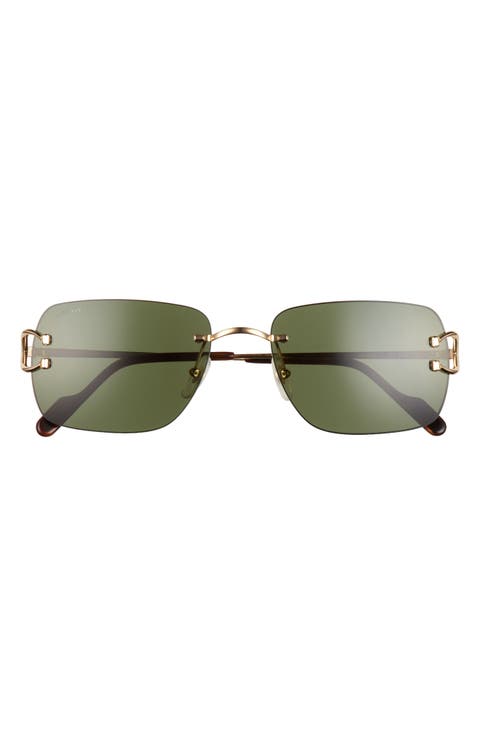 59mm Rimless Rectangular Sunglasses