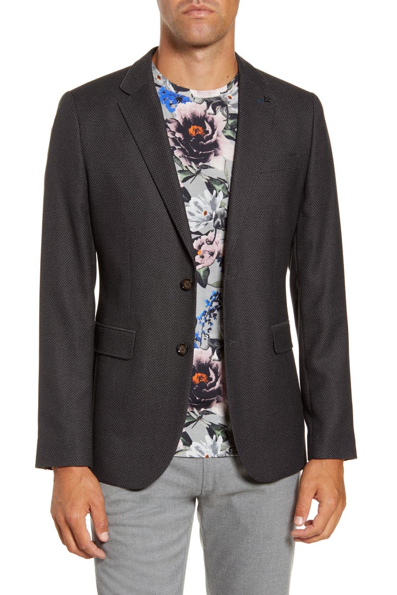 Slim Fit Diamond Weave Sport Coat, Main, color, GREY