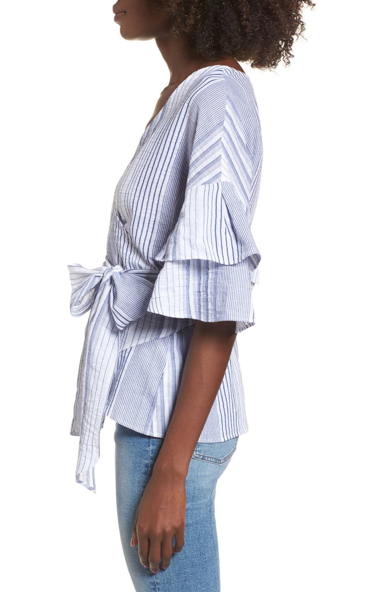 Socialite Tier Sleeve Wrap Top, Alternate, color, 