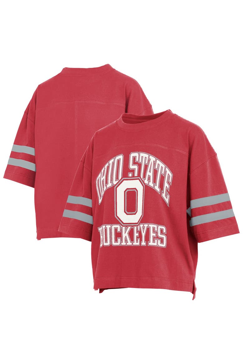 Women's Pressbox  Scarlet Ohio State Buckeyes Wayne Tyler Cropped T-Shirt, Main, color, Scarlet