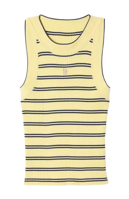 Sandro Striped Knit Vest Top In Yellow
