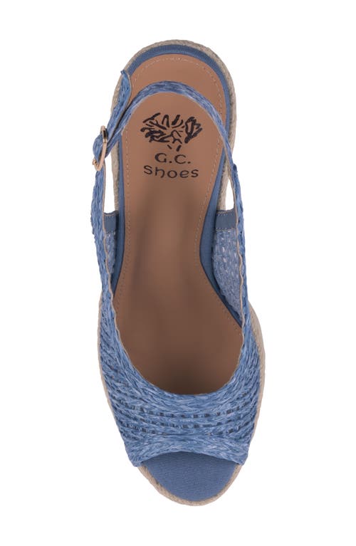 Gc Shoes Amira Slingback Espadrille Wedge Sandal In Blue