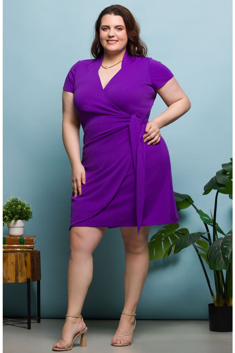 Wrap Dress, Alternate, color, PURPLE