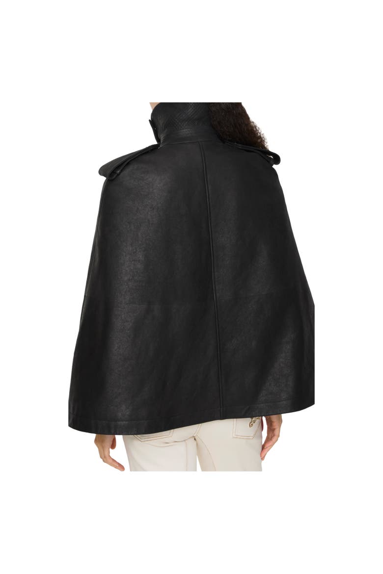 Leather Cape, Alternate, color, Black