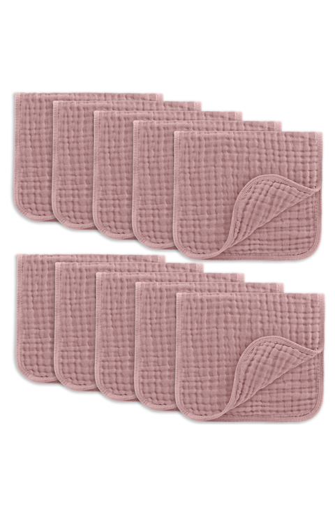 Muslin Burp Cloths - Pack of 10