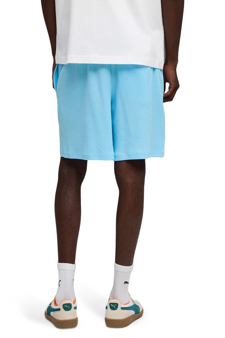 Wardrobe Essentials Relaxed Waffle Knit Shorts, Alternate, color, VIBRANT BLUE