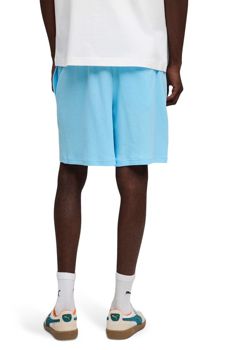 PUMA Wardrobe Essentials Relaxed Waffle Knit Shorts, Alternate, color, Vibrant Blue