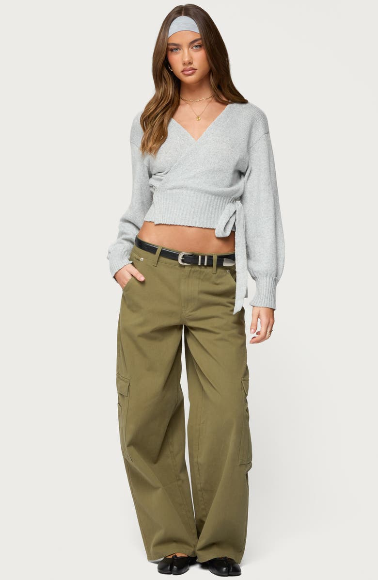 EDIKTED Jadah Low Rise Baggy Cargo Pants, Alternate, color, Olive-Washed