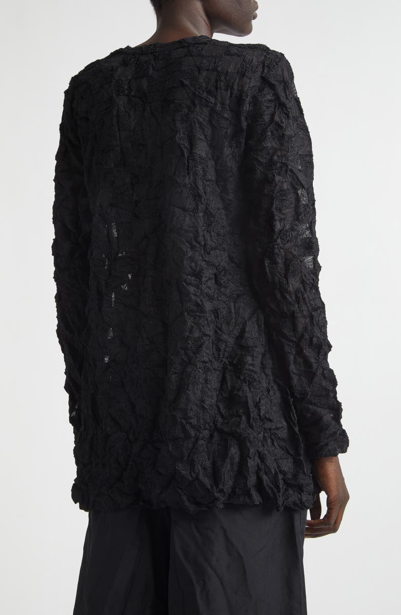 Comme des Garçons Comme des Garçons Raschel Knit Crushed Ruffle Top, Alternate, color, Black