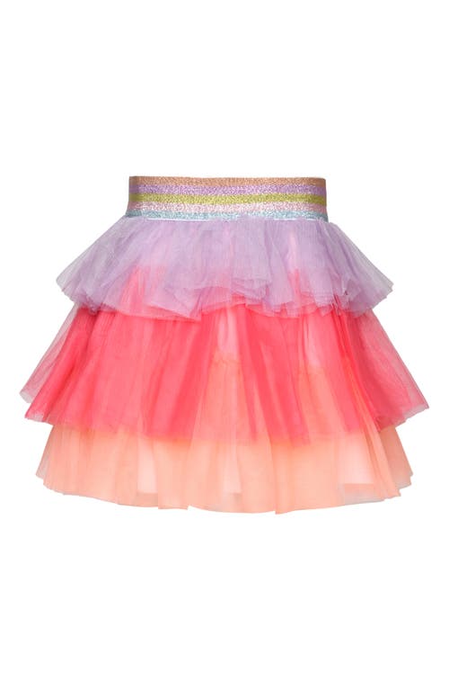 Shop Truly Me Kids' Colorblock Tutu Skirt In Coral/pink Multi