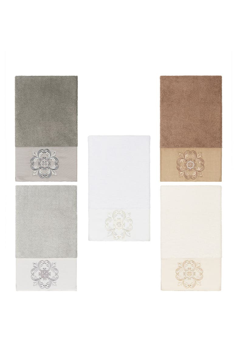 Linum Home Textiles Alyssa Embellished Bath Towel - Light Gray, Alternate, color, Light Gray