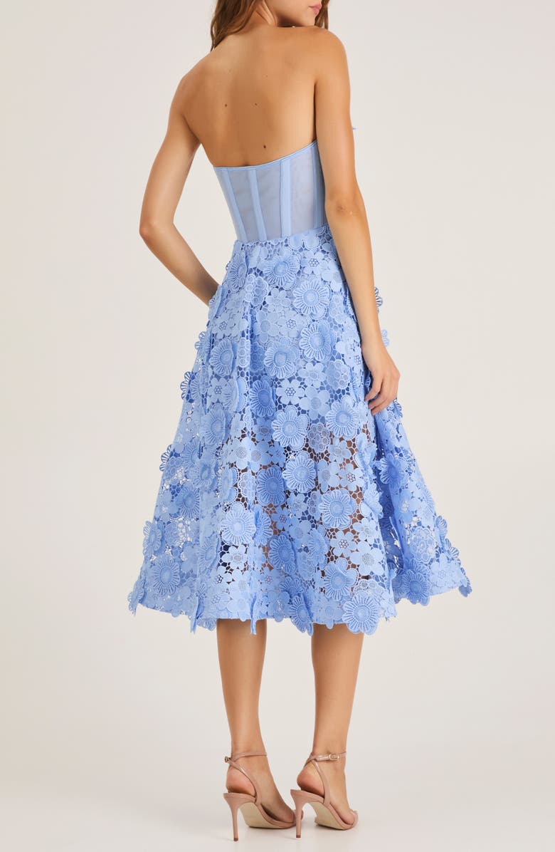HELSI Florence 3D Floral Embroidered Fit & Flare Cocktail Dress, Alternate, color, Baby Blue