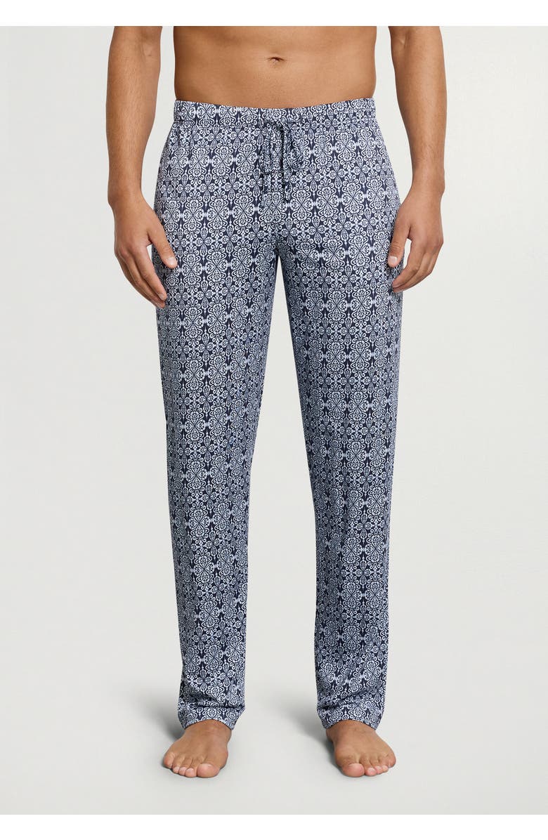 Hanro Night And Day Cotton Drawstring Pants, Alternate, color, Heritage Tiles