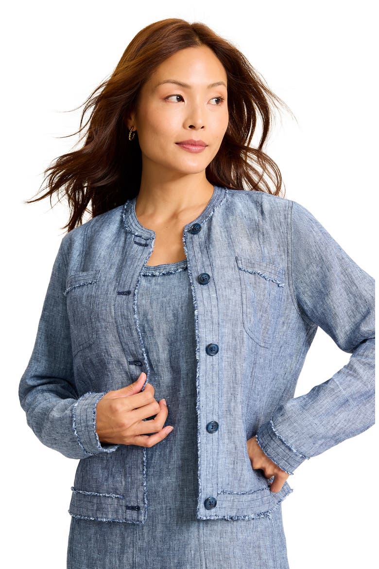 Two Palms Patch Pocket Linen Jacket, Alternate, color, COASTLINE
