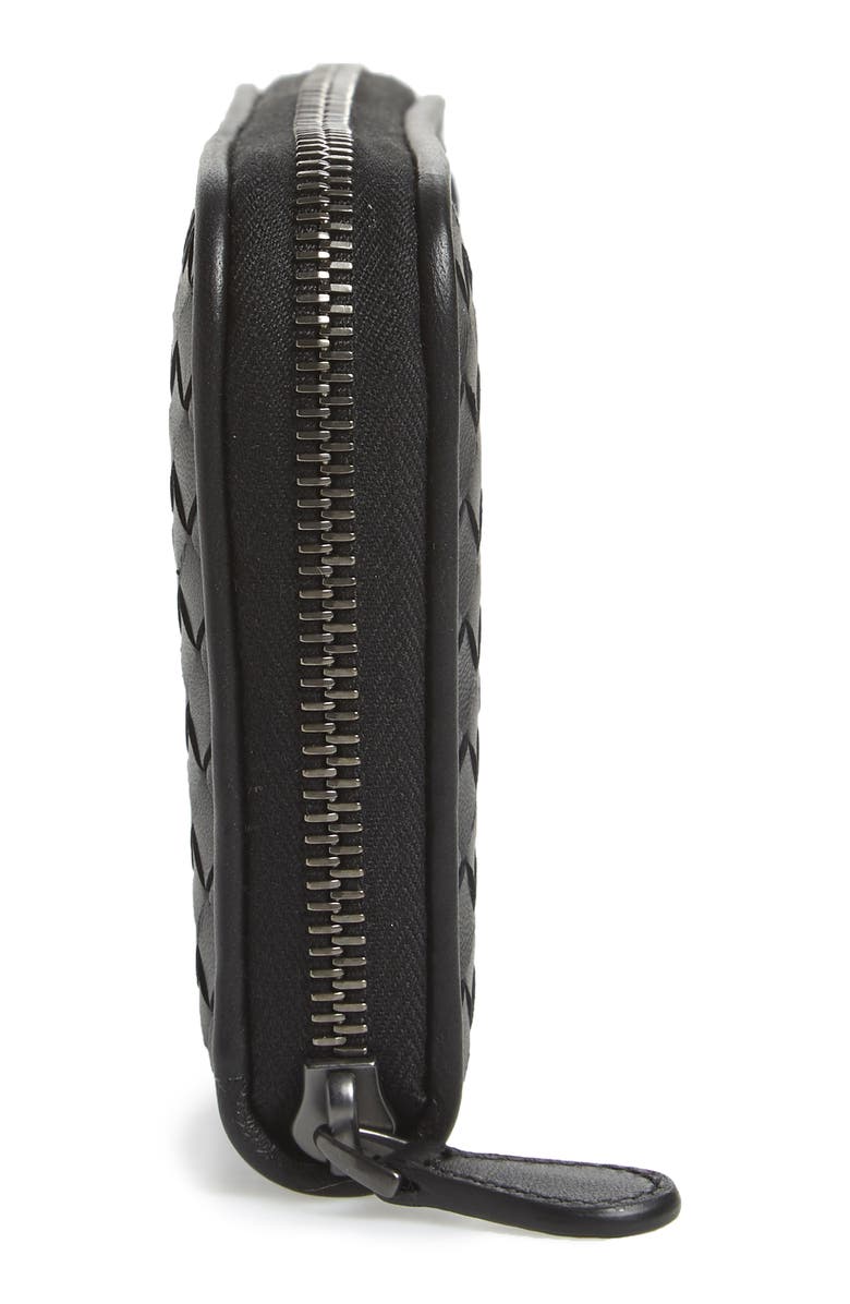 Bottega Veneta Leather Zip Around Wallet, Alternate, color,