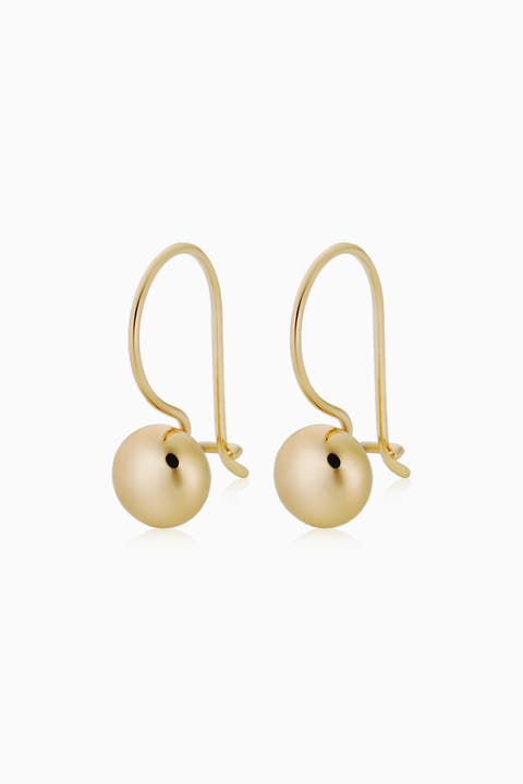 14K Gold Buttoned Up Drop Earrings