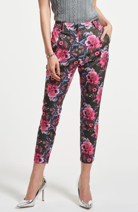 Slim Fit Sateen Ankle Pants