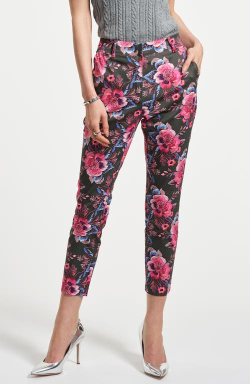Isaac Mizrahi New York Slim Fit Sateen Ankle Pants In Multi
