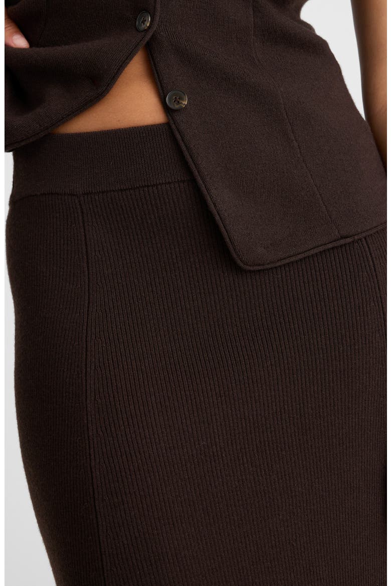 Merino Wool Blend Maxi Skirt, Alternate, color, MOLASSES