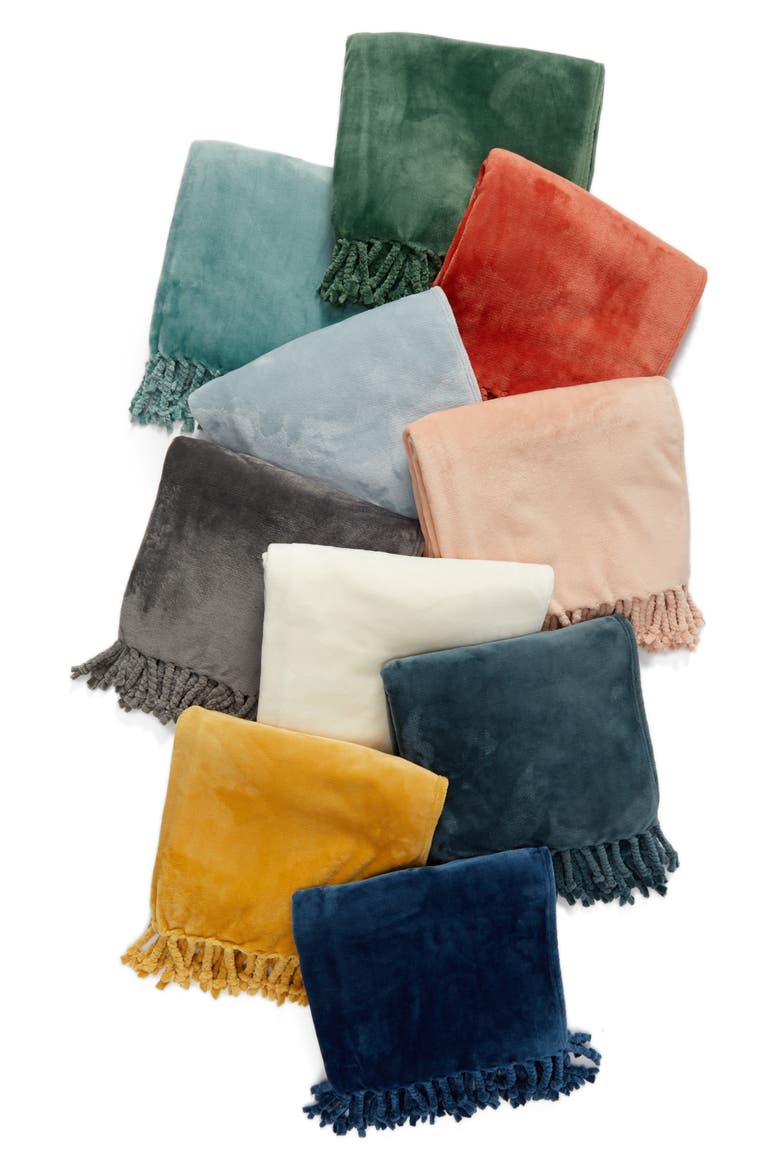 Bliss Plush Throw Blanket, Alternate, color, OLIVE LEAF