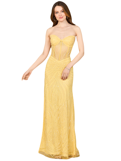 Beaded Corset Prom Dress with Slit