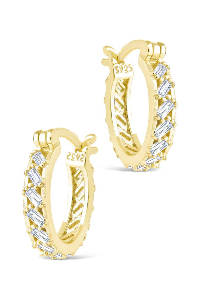 Norabelle Micro Cubic Zirconia Hoop Earrings, Alternate, color, GOLD