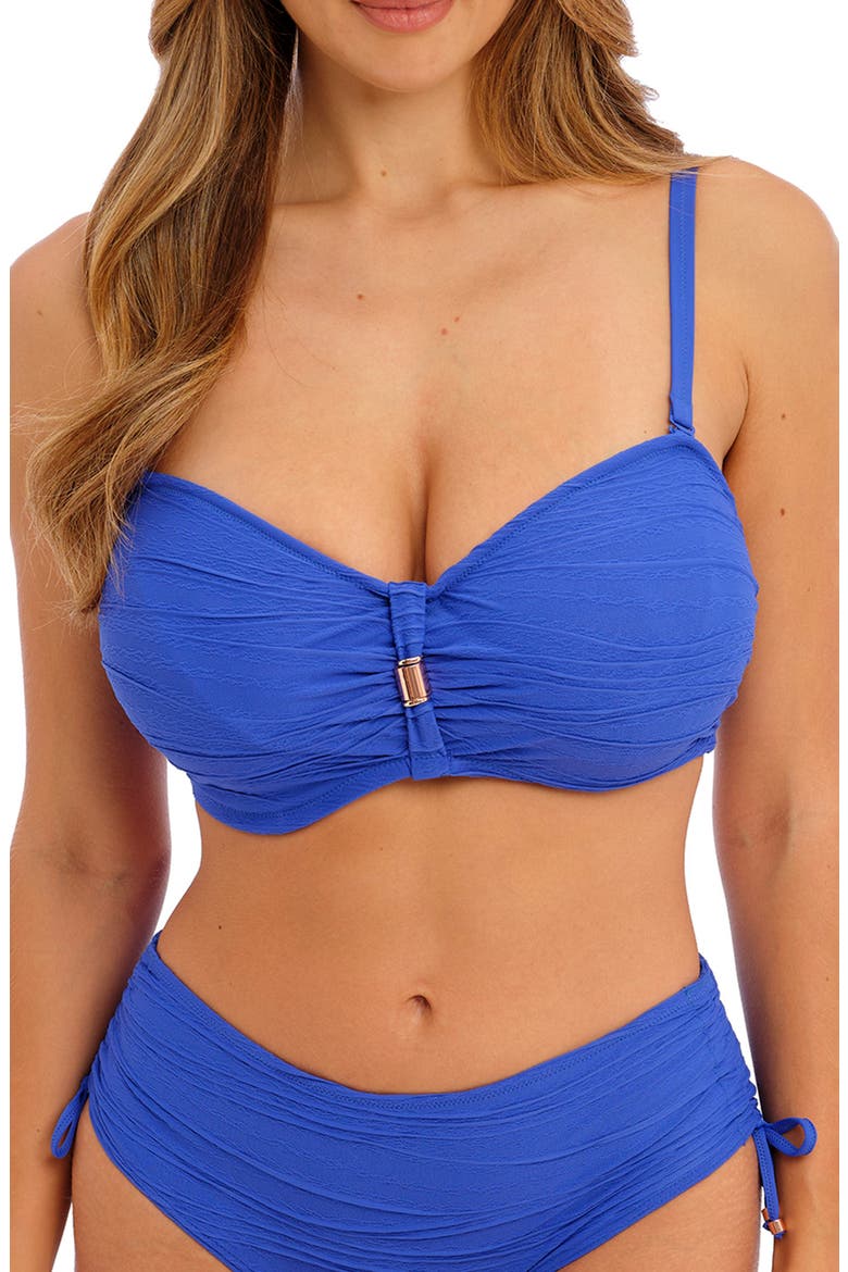 Beach Waves Underwire Bandeau Bikini Top, Alternate, color, ULTRAMARINE