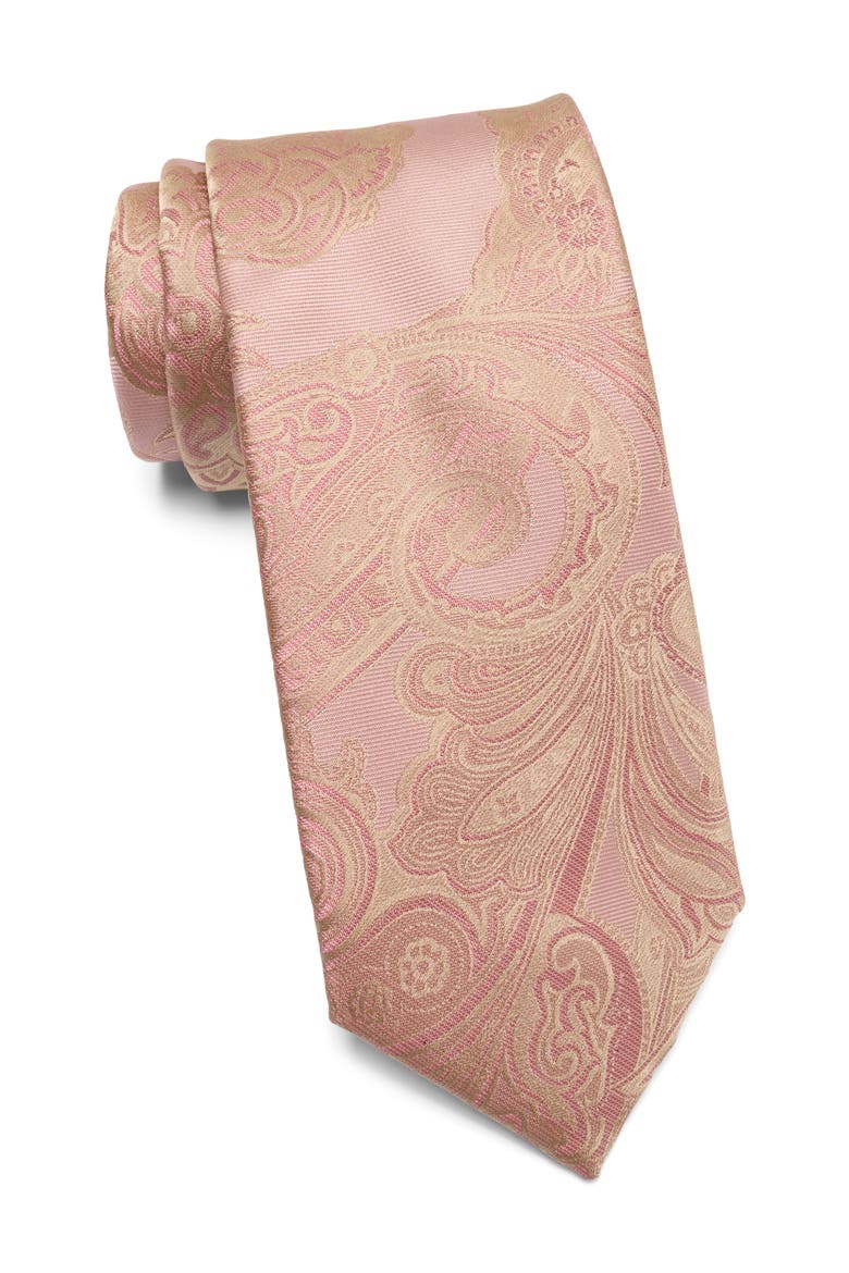 Lenox Paisley Silk Tie, Main, color, PINK
