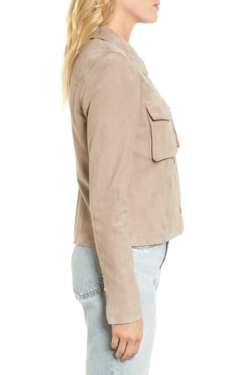 AG Ari Suede Trucker Jacket, Alternate, color,