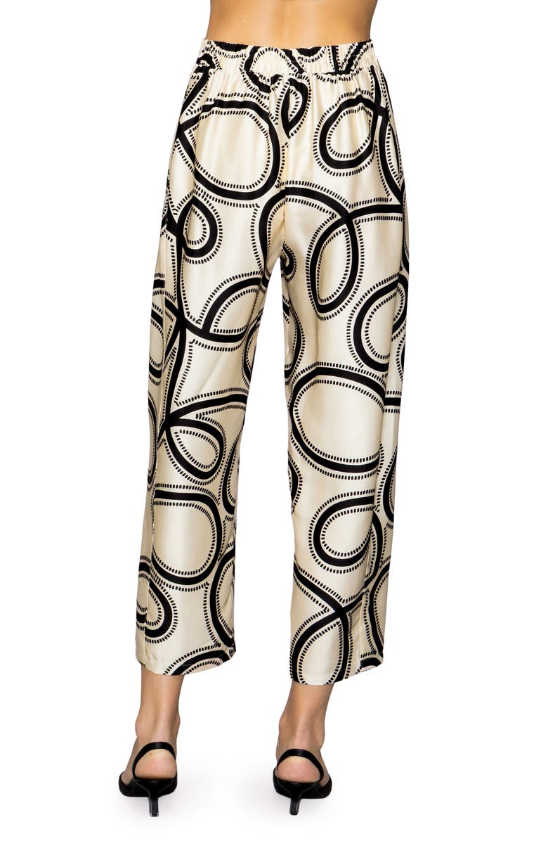 MELLODAY Printed Ankle Barrel Leg Pants, Alternate, color, Ivory Black