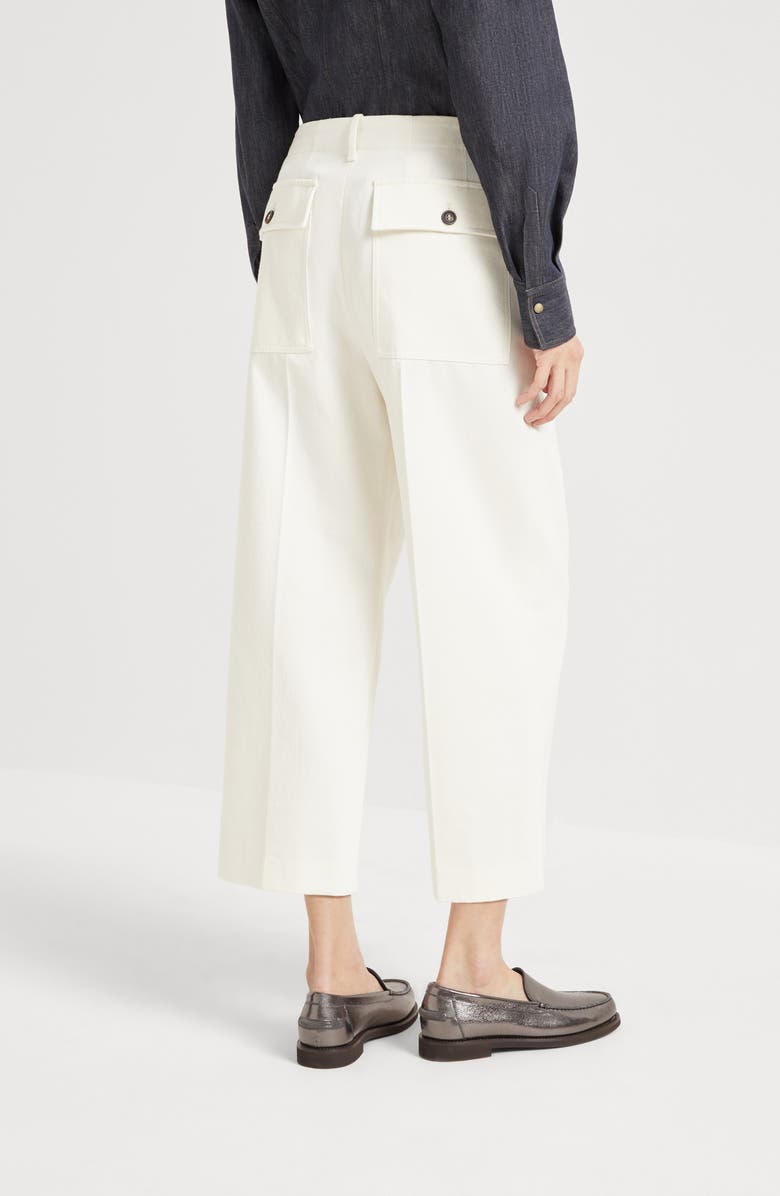 Brunello Cucinelli Pleated chino trousers, Alternate, color, Panama