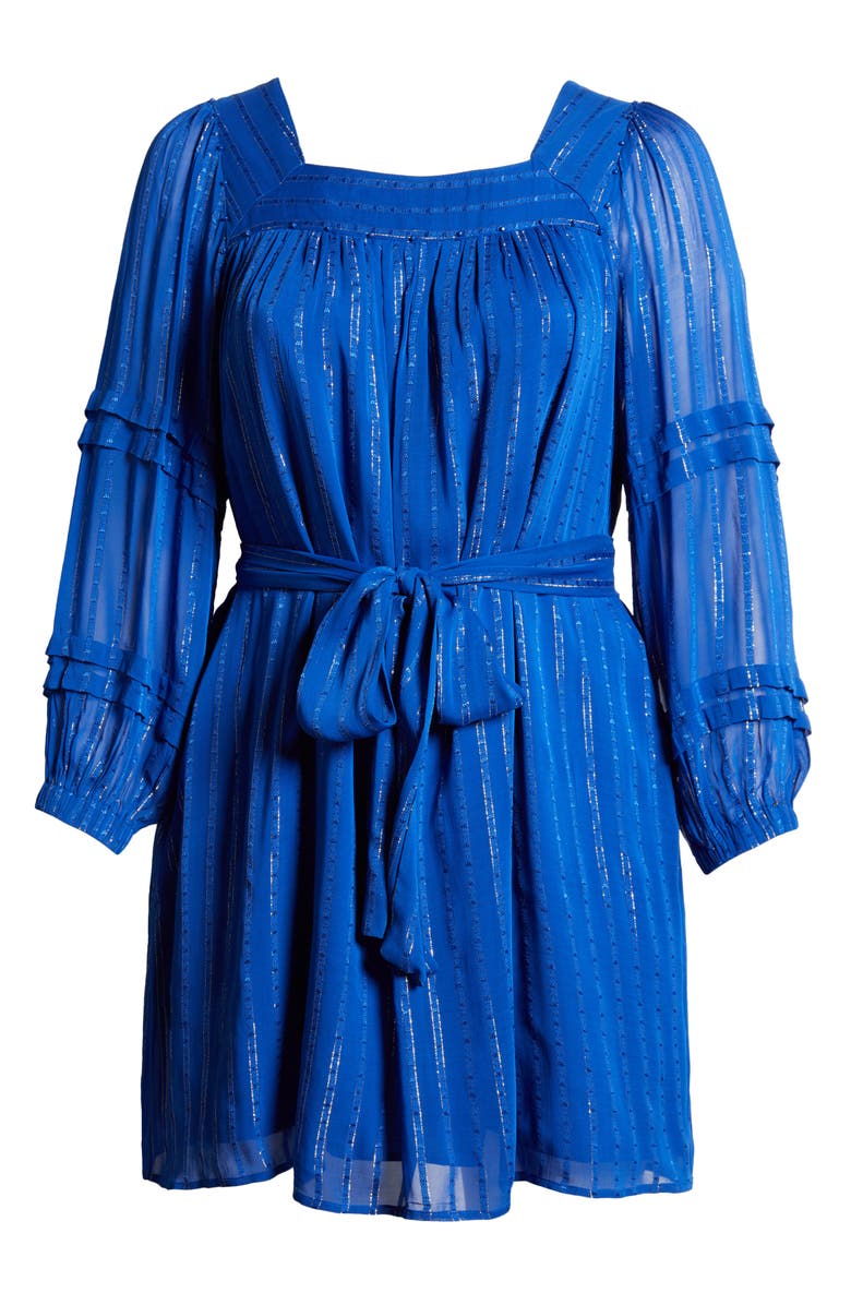CIEBON Bera Metallic Stripe Long Sleeve Dress, Alternate, color, Cobalt Blue